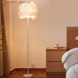 Floor Lamps Reading lamp Fashion feather floor lamp Table lamp Modern comfortable interior decoration Bedroom study E27 bulb led lamp Q231016