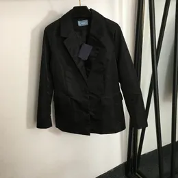 Moda szczupłe kurtki retro lapel szyi czarny swobodny żeński odzież zewnętrzna formalna poliestrowa kurtka poliestrowa odzież