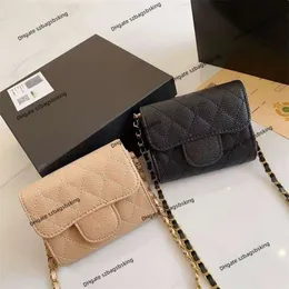 デザイナーバッグストア女性用小さな財布90％工場卸売販売ダブルレター小襟チェックミニバッグクロスボディキュートチェーンショルダー財布