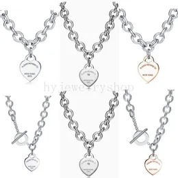 T designer heart tag pendant Necklace bracelet stud earrings 925 sterlling silver jewelry Female women Design Luxury Wedding Party245e