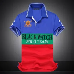 Haftowa koszula polo wieloma kolorowymi krótkim rękawem Polos Sport Black Watch Team Blue Red White Stripe S M L XL 2XL Dropship311l