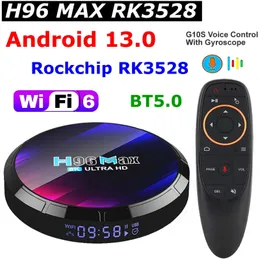 Android 13 tv box h96 max rk3528 rockchip rk3528 max 4gb 64gb suporte 8k decodificação de vídeo wifi 6 bt5.0 3d 4k hdr10 conjunto caixa superior