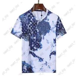 2023 Designer Mens T-shirt T-Shirt Luksusowy klasyczny litera Patchwork Kolor Spring Summer Circle Plangi Print Tshirts Casual Cotton T253B