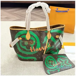 Designer clássico sol praia scrawl bolsa francês velho flor moda mulheres graffiti tote de alta qualidade mais bolsa de couro genuíno compras