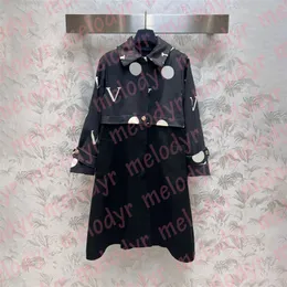 Mody patchwork wełniana litera litera Druk Długa styl Windbreaker Autumn Winter Designer Wool Blend Trench Coats