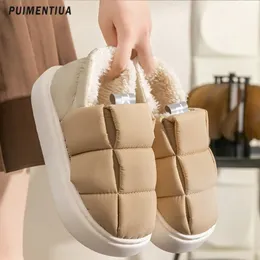 Pantofole invernali in cotone caldo Pantofole da donna Impermeabili Stivali da neve con piattaforma spessa Coppia Pantofole da casa da uomo Morbide e accoglienti Scarpe da donna 231013