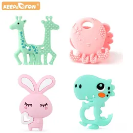 Teethers Toys Keep Grow wholesale 10pcs Bebe Silicone Animal Teether Cartoon born Molar Toys BPA Free Teething Necklace Oral Care Products 231016