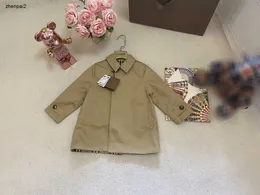 Moda de lujo para niños, abrigo de otoño, uso de doble cara, chaqueta para bebé, tamaño 100-150 CM, logotipo grabado, botón, cazadora de primavera para niña, niño, 20 de septiembre
