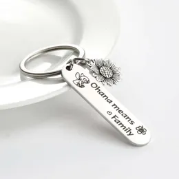 Ohana means Family gift stainless steel keychain pendant for family and friends