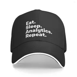 Бейсболки Eat Sleep Analytics Кепка с повторением Бейсболка Роскошная шляпа Забавный Мужской Для Женский Муж.