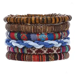Armreif Bohemian Cotton Linen Handgewebtes Armband für Frauen Ethno-Stil Bunter Freundschafts-Halloween-Schmuck