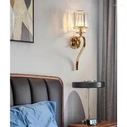 Vägglampor Art Crystal Room Living Bedroom Indoor Lamp Luxury Decorative LED för mat fixturer Hembelysning Nordisk retrodekor