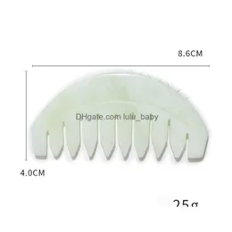 Hårborstar Nature Jade Comb Mas Spa Head Therapy Terapy på GUA SHA Board Scalp Masr Brushes3632655 Drop Delivery Products Care S DH4CS