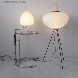 Lampy podłogowe Wabi Sabi ręcznie robione ryżowe papierowe lampa podłogowa do salonu sypialnia wystrój domu vintage lampy nocne stolik stół światło E27 Q231016