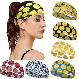 Moda softball esportes sweatband basquete headbands meninas yoga fitness feminino acessórios para o cabelo imprime bandanas ampla corrida beisebol hairband