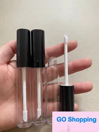 10ml tampa preta cílios garrafas recarregáveis vazio claro lipgloss tubos cosméticos brilho labial esmalte embalagem recipiente qualidade