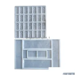 Craft Tools Dominoes Epoxy Resin Mold Storage Box Sile Diy Crafts Jewelry Case Holder Casting Drop6865625 Drop Delivery Home Garden A Dhgmt