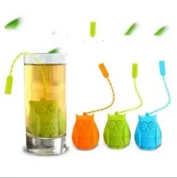 Coador de chá de coruja de silicone, sacos de chá fofos de qualidade alimentar, infusor de chá de folhas soltas, difusor de filtro, acessórios divertidos por atacado