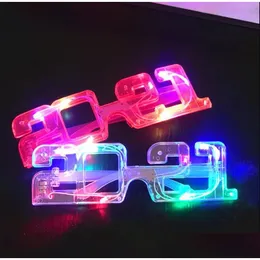 Inne świąteczne zapasy imprezy świąteczne Świętowe Szklanki LED LED UP UP Mgające okulary Rave Party Decor Glow na 2021 Nowy Rok dom Dhemo