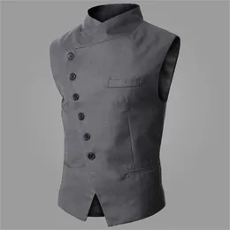 Przyjazd kamizelki dla mężczyzn bez rękawów Blazer Jaqueta Colete Masculine Gilet Homme Mens Formal Vest Waistcoat205d