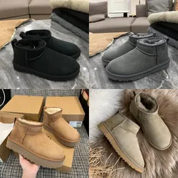 Designer boots Women Leather boots Braid Comfy Australia Booties Suede Sheepskin short mini bow khaki black white pink navy outdoor sneakers size35-40