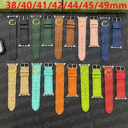 Designer Apple Watch Bands 49mm Smart Straps for apple watch series 9 8 3 4 5 6 7 Watch Strap 38MM 42MM 44mm 45mm iwatch bands Leather 3D Embossing Armband ap Watchbands