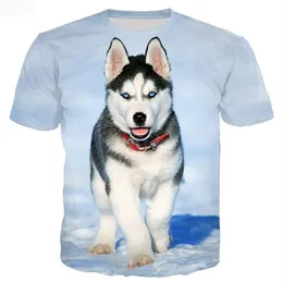 Homens camisetas Pet Dog Husky 3D Impressão T-shirt Harajuku Animal Camisetas Homens Mulheres Verão Moda Casual Hip Hop Streetwear Top214I