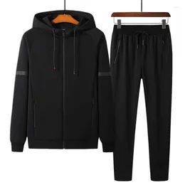 Männer Trainingsanzüge 2023 Männer Set Zipper Herbst Schwarz Sportswear Track Anzug Männliche Baumwolle Sport Zwei 2 Stück Qualität 9XL 8XL Große Größe