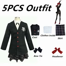 Persona 5 kasumi yoshizawa ren amamiya skol uniform cosplay costume p5 campus cos coat kostym full set