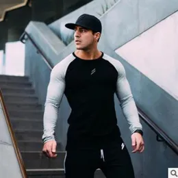 Nuovo design da uomo abbigliamento fitness maglietta attillata a compressione ad asciugatura rapida da uomo palestra manica lunga magliette divertenti274R