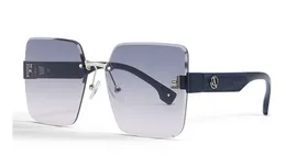 デザイナーメガネサングラスレディースサングラス高度なセンセーション防御UVタイドレトロビッグボックス偏光サングラスレディースフレームレスメガネ