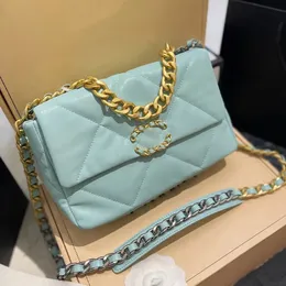 Designer Wallet Shoulder bag Women Channel 19 bag Luxury Brand Handbag Cross Body bag Shiny Lambskin Gold Tone Finish Totes Purse Chain Flap Bag with Original box 99