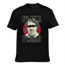 メンズTシャツPlata O Plomo I Narcos Pablo Escobar Premium Pure Cotton TシャツCrewneck Awesome Tshirt for MensプリントClot281p