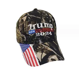 Başkan için Yeni Kamuflaj Donald Trump 2024 Top Şapka Beyzbol Kapakları ABD Bayrağı Maga Sun Visor Parti Şapkaları