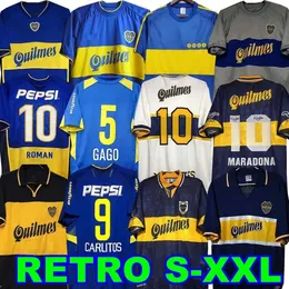 84 95 96 97 98 Boca-Juniors Retro Voetbalshirt Maradona ROMAN Caniggia RIQUELME 2002 PALERMO Voetbalshirts voor heren Maillot Camiseta De Futbol 99 00 01 02 03 04 05 06 81