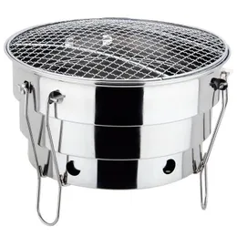 Spisar Portable Outdoor BBQ Grill Folding Split rostfritt stål Fire Pit Cooking Supplies inomhus camping Picknickkolgrill 231013