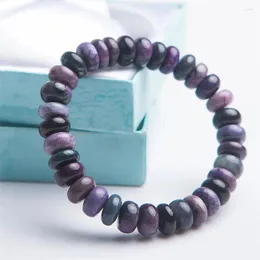 Braccialetti di sugilite naturale viola genuino per donna uomo braccialetto di pietra di gemme di cristallo curativo perlina di abbaco