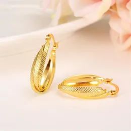 Trendy Earrings Women 24K Yellow Solid Gold GF jewelry Arab Middle Eastern Africa Indian Brazilian Dubai Jewellery3130