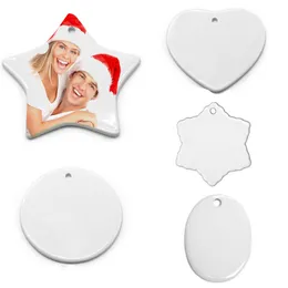 Weihnachten Sublimation Keramikanhängerdekoration Keramik Kunst und Handwerk Ornament 5 Stil