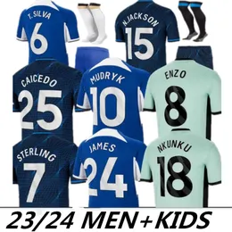 S-4XL 23 24 CFC Soccer Jerseys Tracksuit Enzo Fernandez Nkunku Sterling Mudryk 2023 2024 Football Shirt بعيدًا