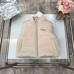 Novo colete de algodão para menino e menina outono crianças sem mangas jaqueta tamanho 100-150 cm simples logotipo bordado bebê colete oct15