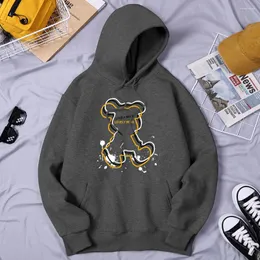 Erkek Hoodies Güzel Ayı Anahat Yaratıcılık Tasarımı Erkek Sweatshirts Klasik Kalite Hoodie Basic Street Hooded Fashion Marka Sokak Giyim