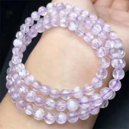 Strand Natural Kunzite Triple Circle Armband Healing Fashion Reiki Crystal Fengshui Jewelry Birthday Gift 1st