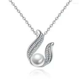 Colares de pingente Huitan Waterdrop em forma de colar com imitação de pérola temperamento elegante acessórios femininos para casamento jóias na moda