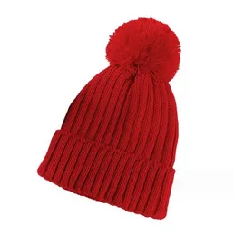 Winter kids warm Beanie Knitted Santa Christmas Gift Kids Pom Pom Ball Hat Infant Toddler Xmas Hats wool knit Bonnet Cap