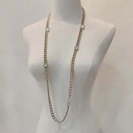 2023 luxo qualidade charme longo camisola corrente pingente colar com diamante e grânulo em 18k banhado a ouro tem caixa selo ps7504a289z