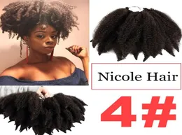 Nicole sintético 8 Polegada afro kinky marly tranças extensões de cabelo de crochê 14 rootpc fibra de alta temperatura trança marley 4871233