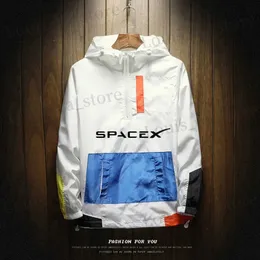 Men's Jackets SpaceX Space X Printing 2022 New Fashion Color Block Spring Men Hooded Sweatshirts Jacket Coat Light Street Style Jacket T231016