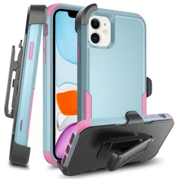 3 camadas de caixa com clipe de cinto para iPhone 15 15Pro 15Plus 15Promax 7 8 Mais novo defensor da moda protetora Anti-arranhão Aqua Kickstand Cover