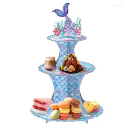 Forniture festive Battesimo Prima Comunione Decorazioni per cupcake Vassoio da portata a 3 livelli Espositore da tavolo Dessert per snack Decorazioni per feste di frutta